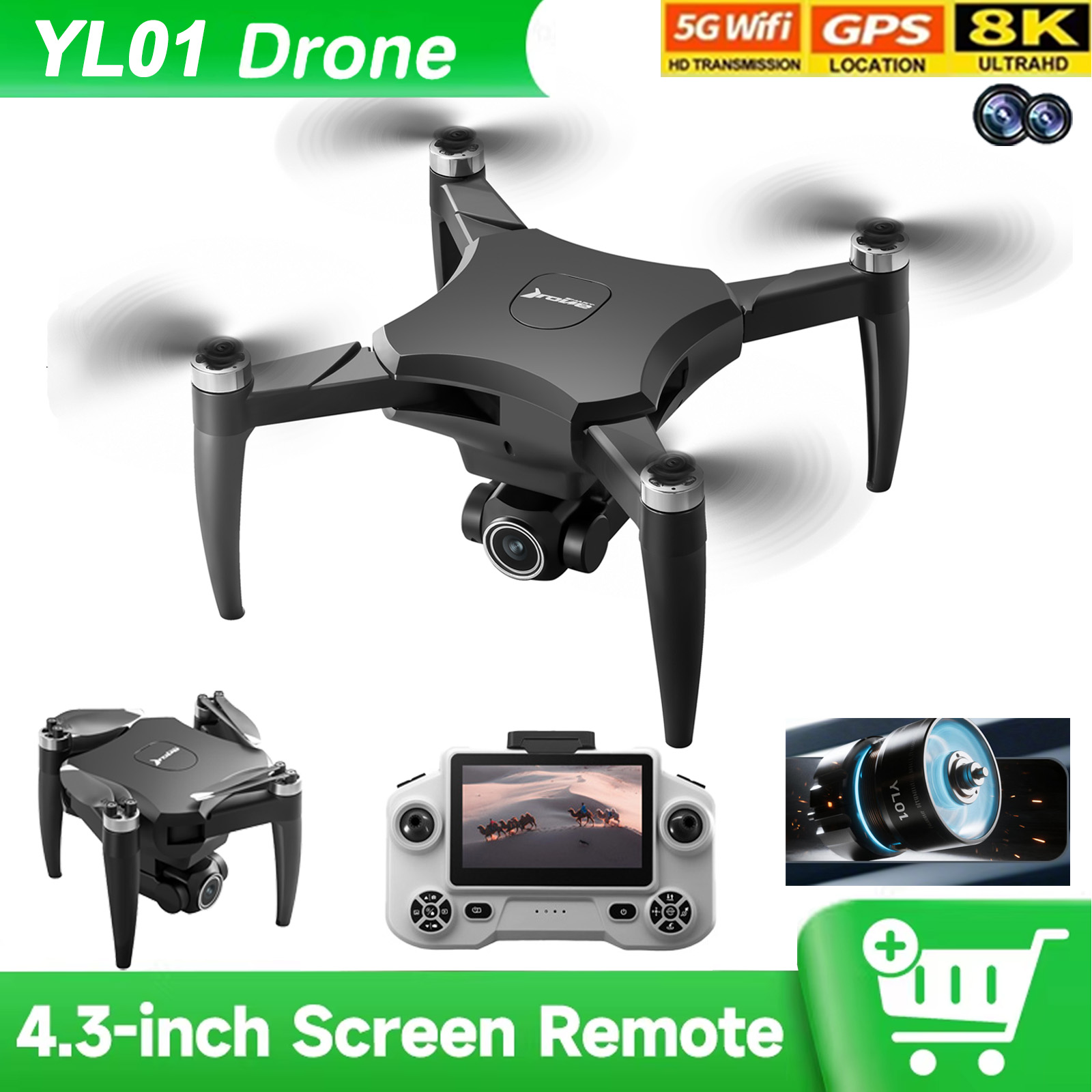 Drone Rc Game - YL01 Drone 4.3 Inches Screen Rc