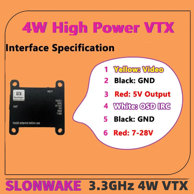 SLONWAKE FPV 3.3G 16CH 4000mW  - Vtx Video Transmitter avis et prix