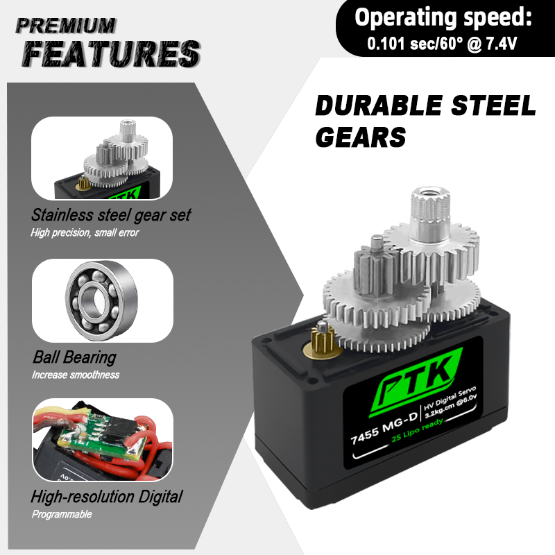 PTK 7455MG-D servo 12g Digital - Rc Car Servo avis et prix