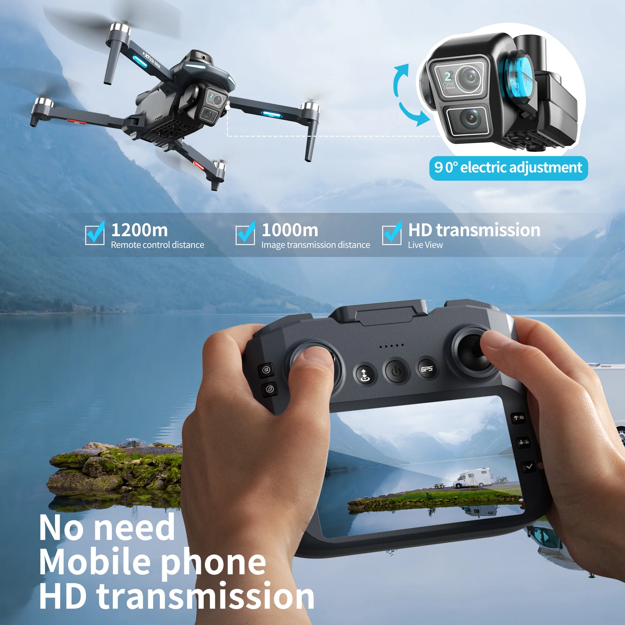 Lenovo XT606 Drone Professiona - Drone E88Pro Rc 4K avis et prix