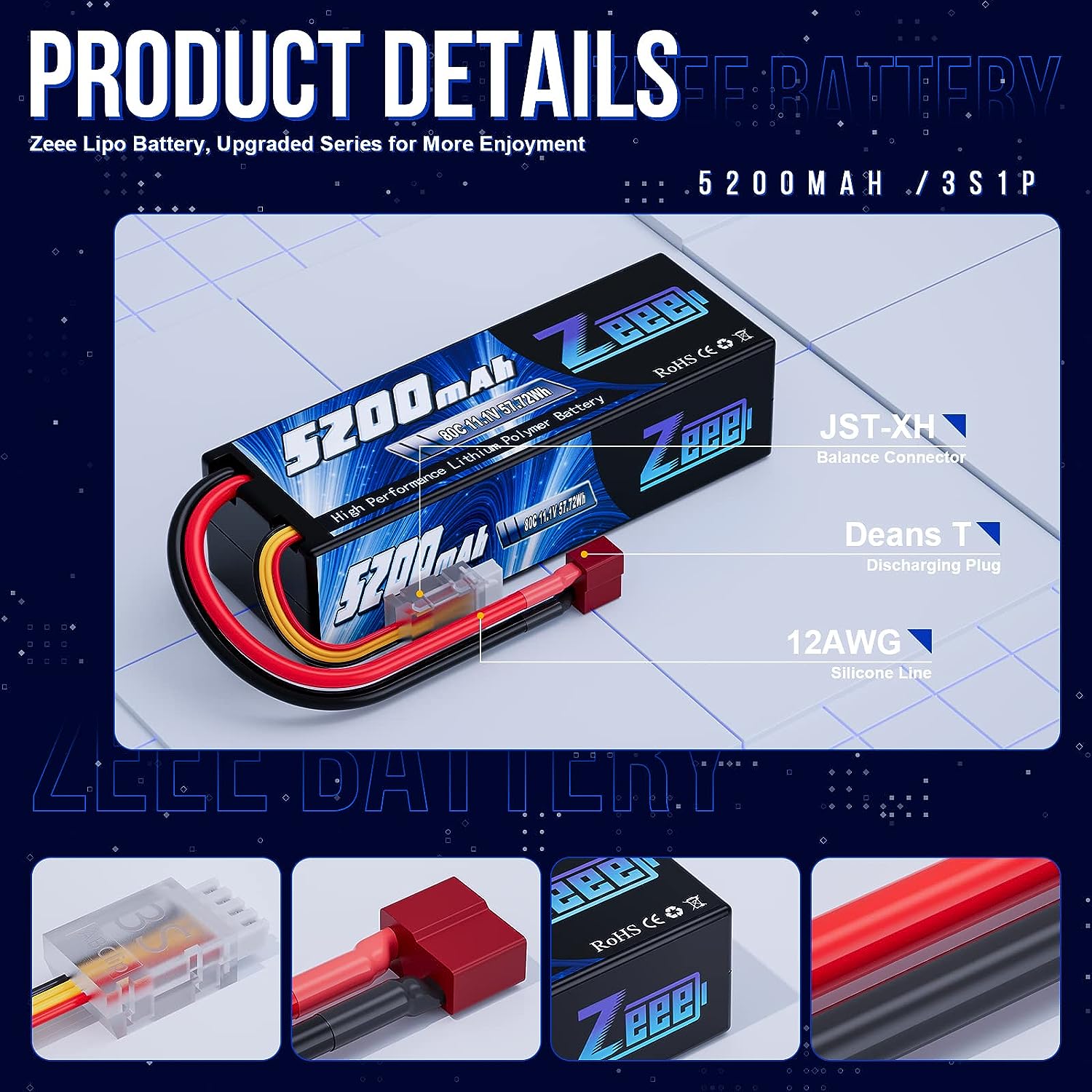 1/2pcs Zeee 3S 5200mAh Lipo Ba - Drone Rc Truck avis et prix