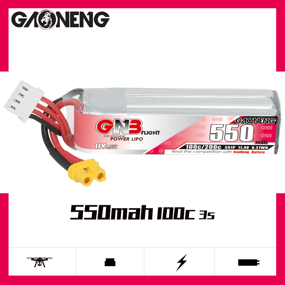 GNB HV 11.4V 550mAh 100C/200C  - Drone Rcs avis et prix