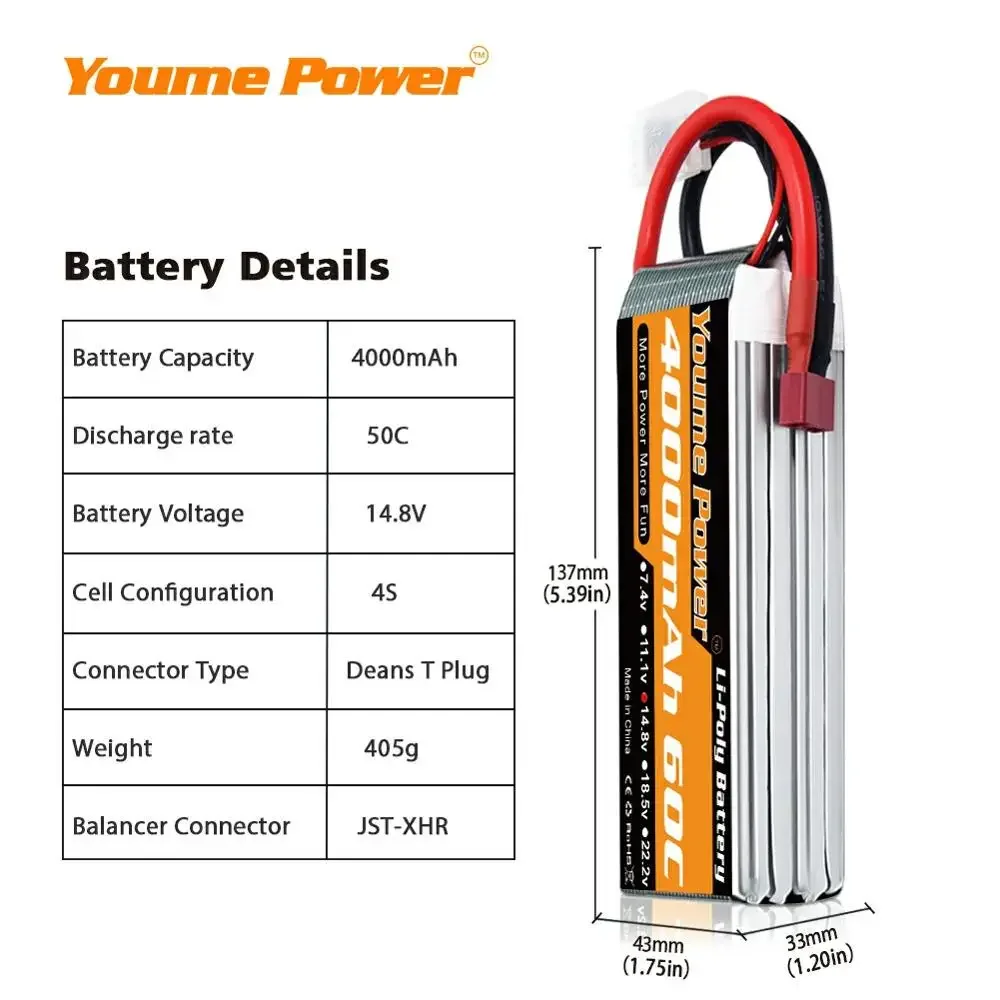 4S 14.8V Lipo Battery 3300mah  - Drone Rc Truck avis et prix