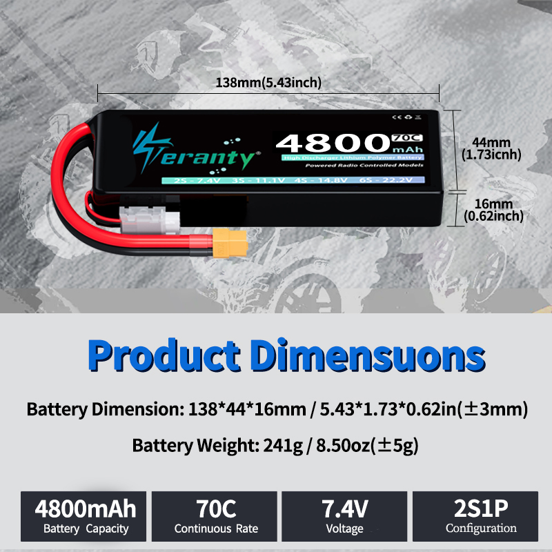 TERANTY Lipo Battery 2S 4800mA - Drone Rc Truck avis et prix