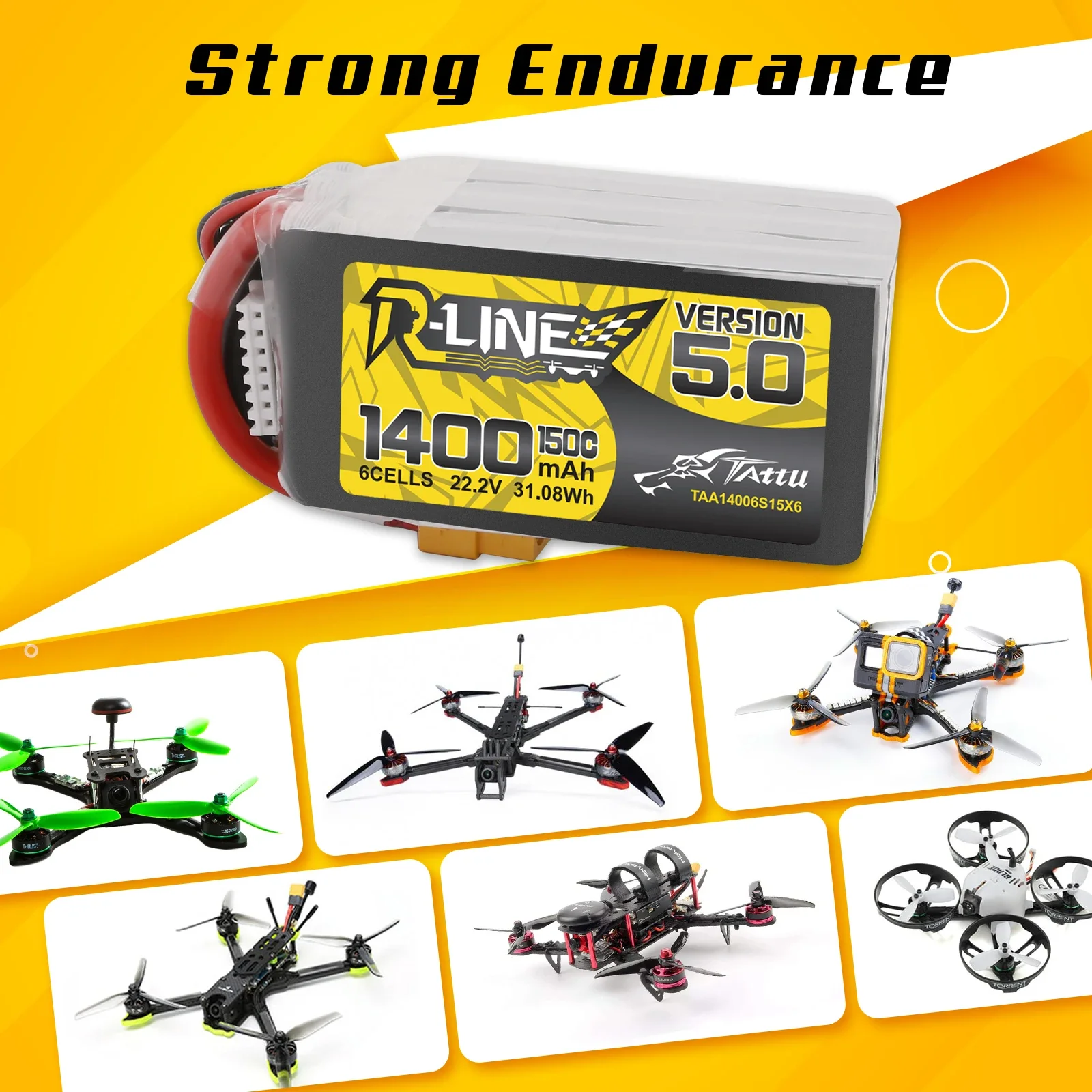 Tattu R-Line 1200mAh 1400mAh 6 - Drone Frame 5 Inch avis et prix
