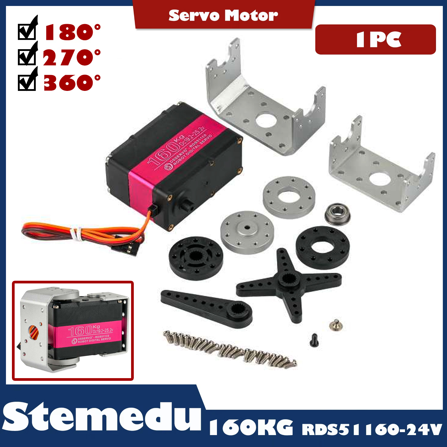 Large Servo 160Kg 24V RC Digit - Drone Rcs avis et prix