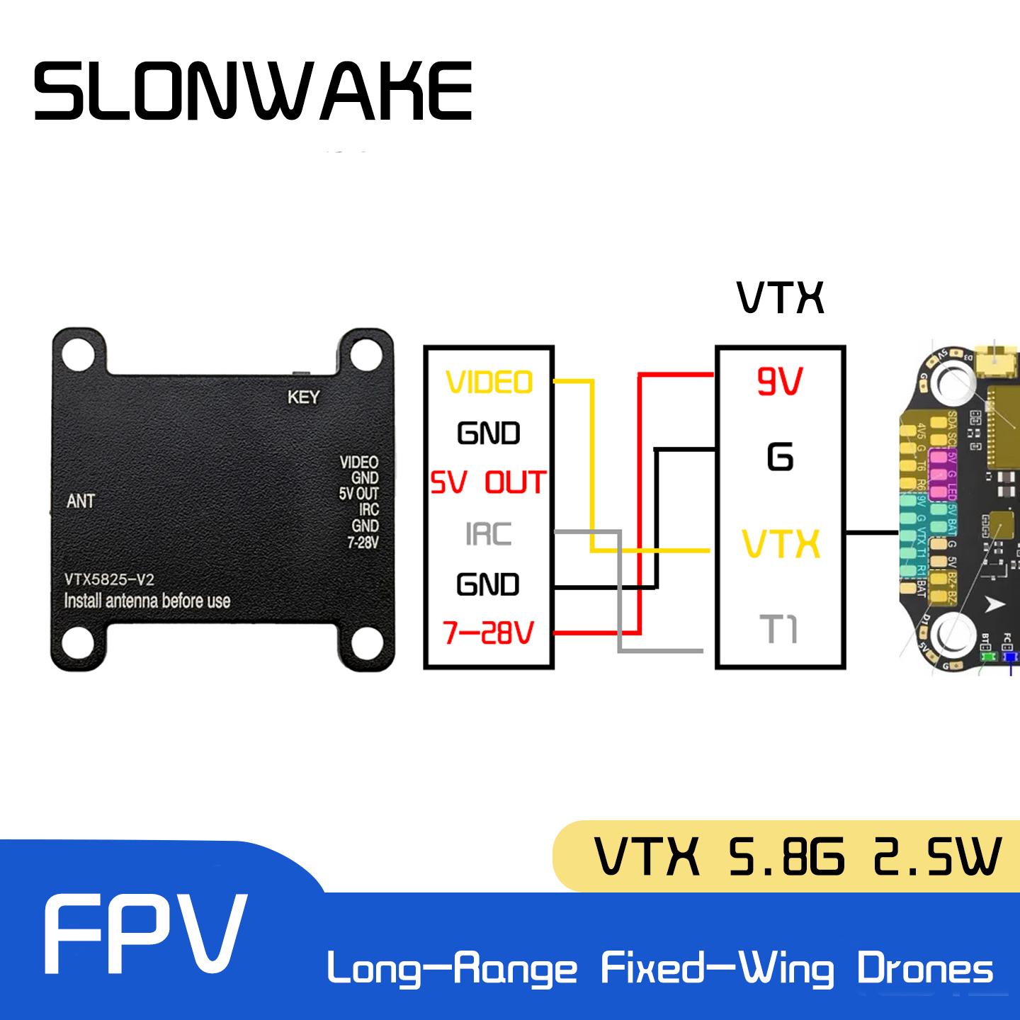 SLONWAKE 5.8G 48CH FPV Transmi - Drone Rc Racing avis et prix