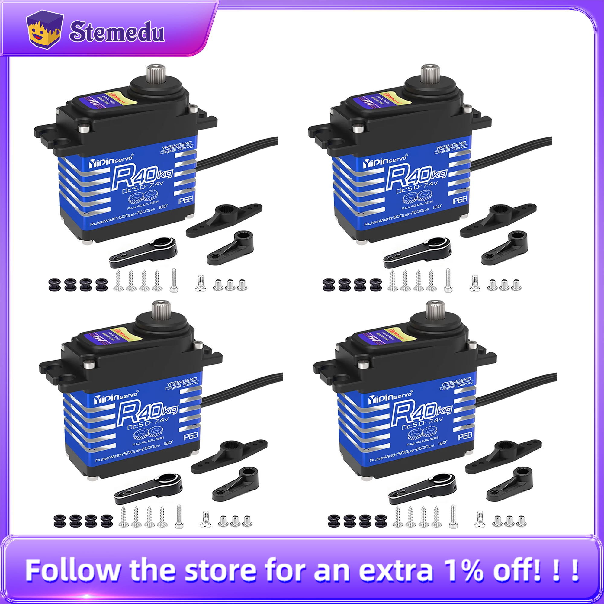4PCS YiPinservo 40kg Metal Gea - Rc Car Servo avis et prix