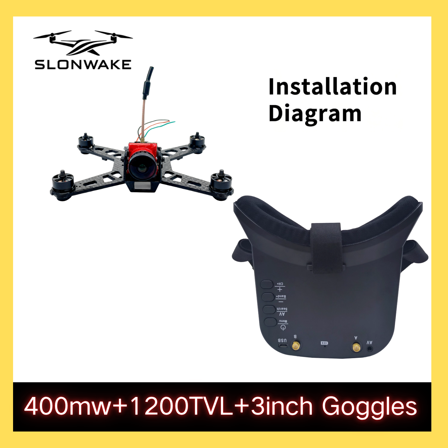 SLONWAKE 5.8G 48CH FPV 400mw V - Drone Rc Racing avis et prix