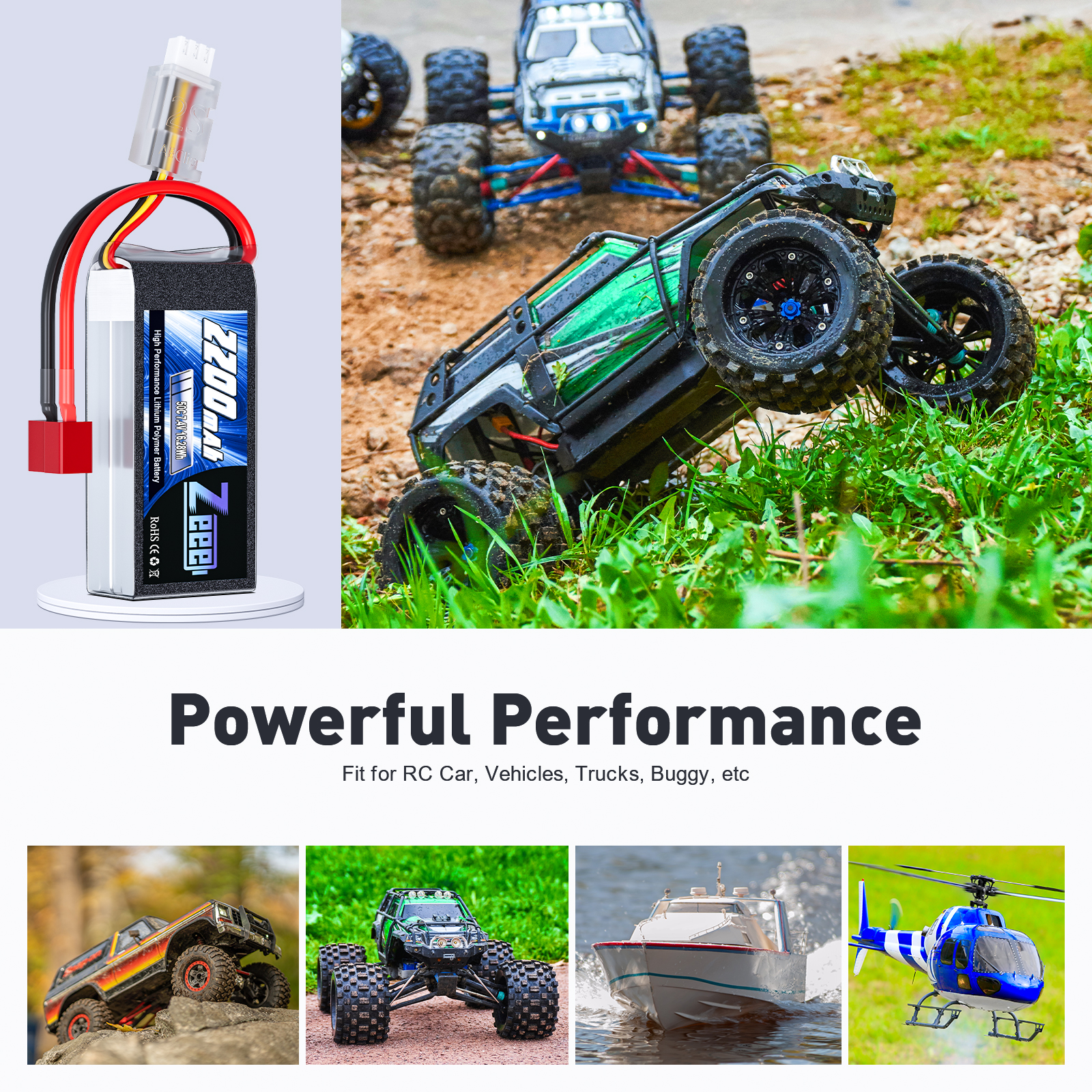 Zeee 2S 2200mAh Shorty RC Lipo - Drone Rc Truck avis et prix