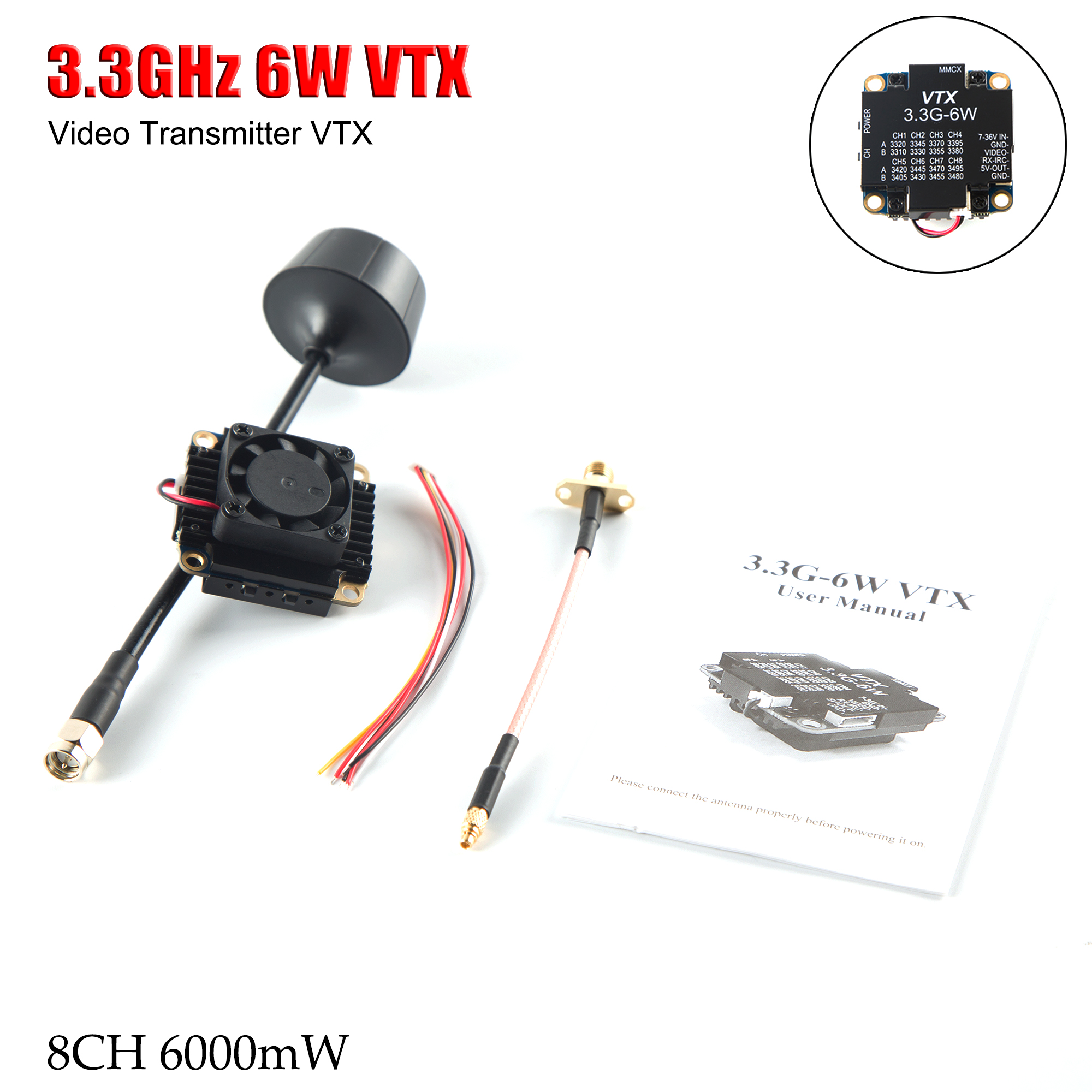 FPV Video Transmitter 3.3G 6W  - Drone Rc Racing avis et prix